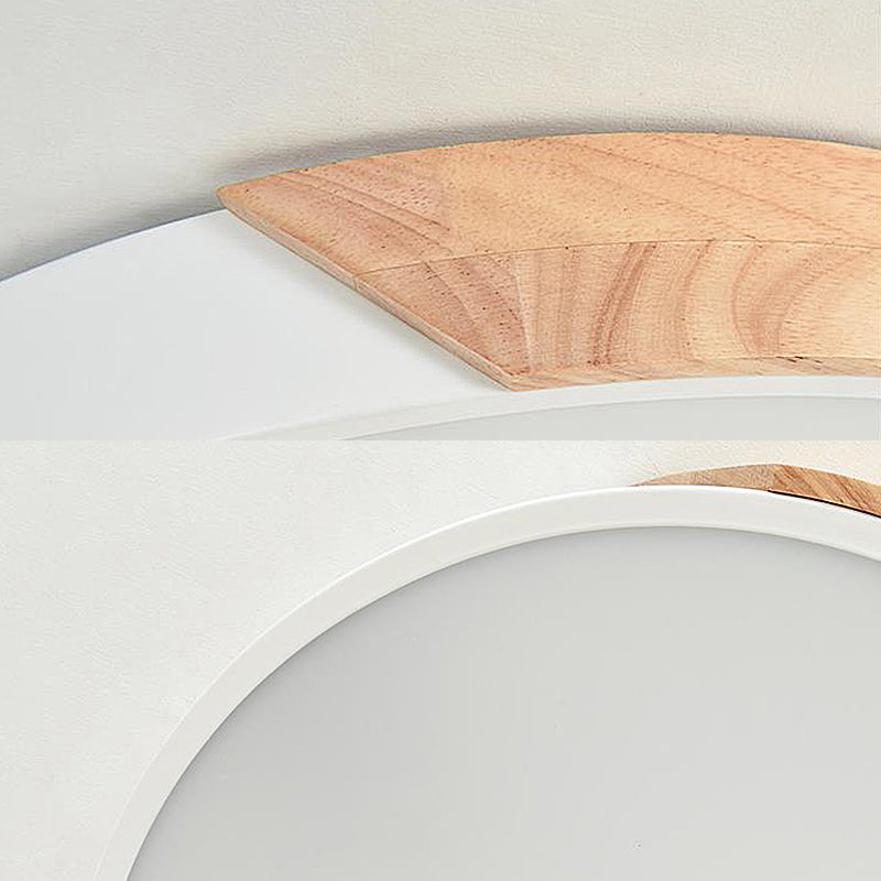 Modern Metal Led Flush Light In Pink/White With Acrylic Diffuser Ceiling Mounted Round Design -