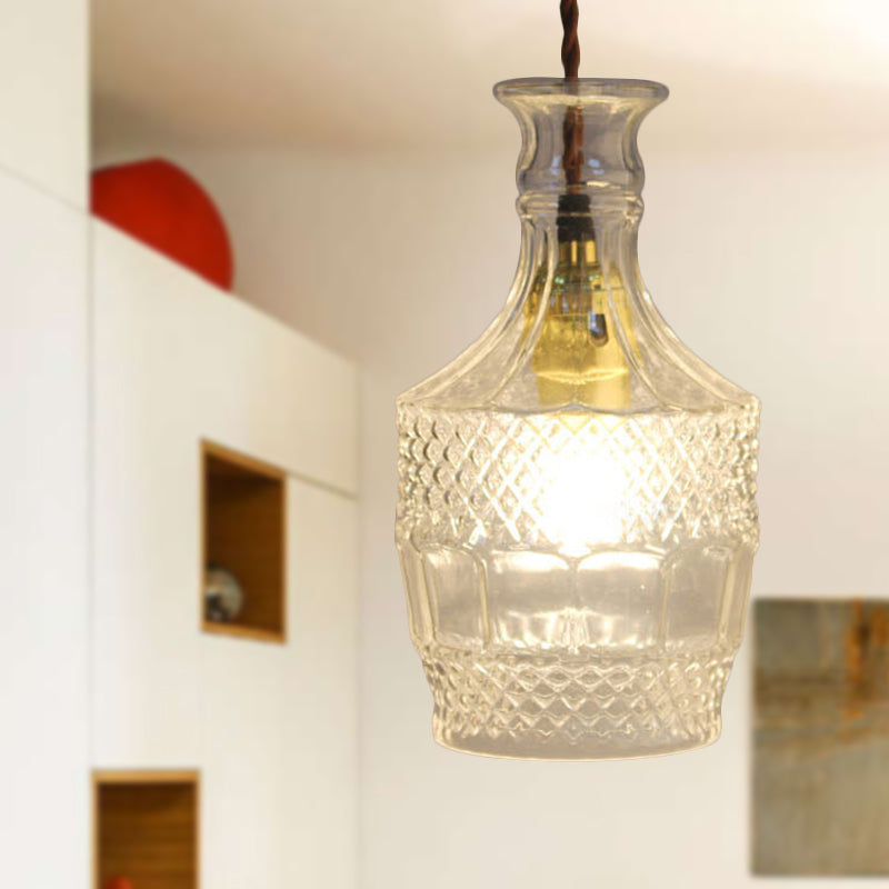 Moderne Prismenglas-Pendelleuchte für Esszimmer – Klar, 1-flammige Deckenleuchte