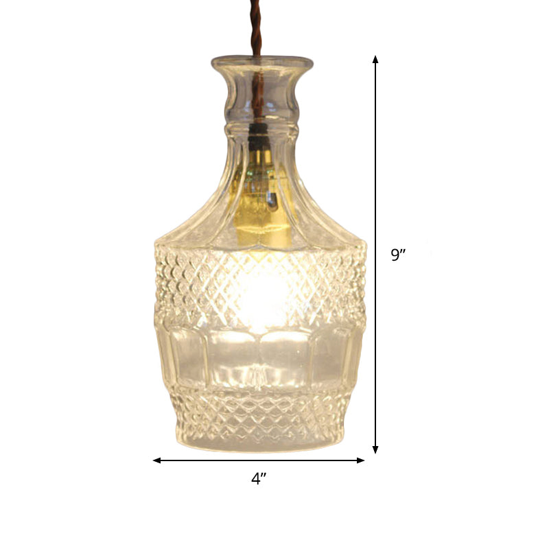 Modern Prism Glass Bottle Pendant Light For Dining Room Ceiling