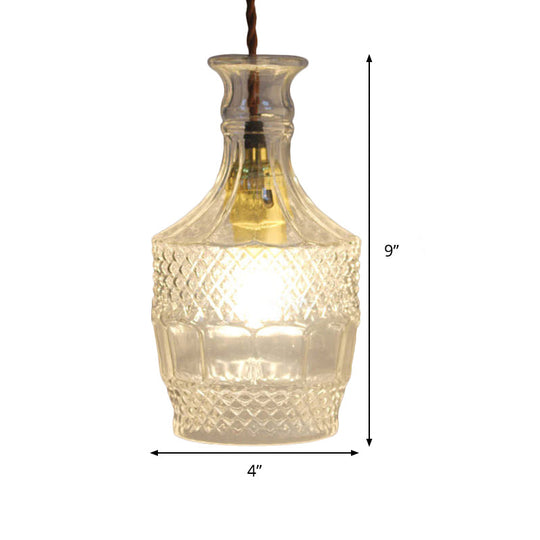 Modern Prism Glass Bottle Pendant Light For Dining Room Ceiling