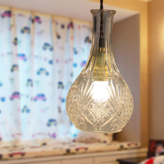 Moderne Prismenglas-Pendelleuchte für Esszimmer – Klar, 1-flammige Deckenleuchte