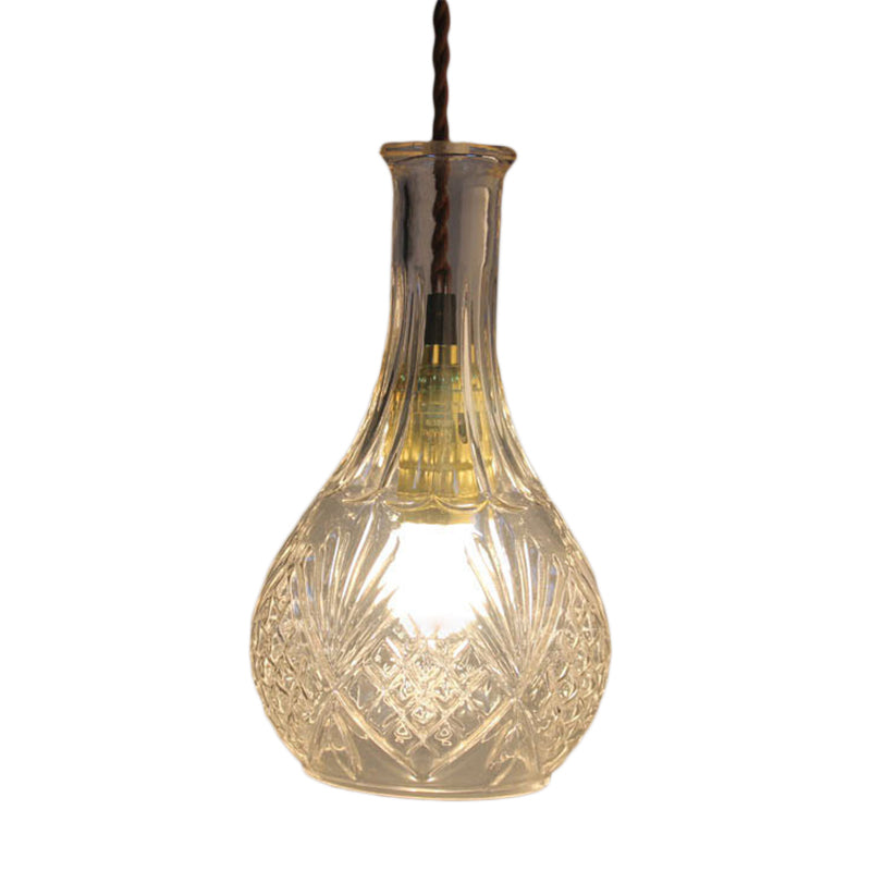Modern Prism Glass Bottle Pendant Light For Dining Room Ceiling