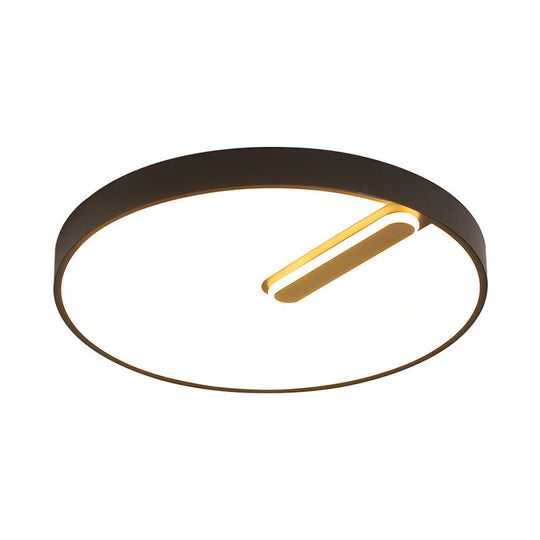 Minimalist Round Ceiling Light With Led & Remote - Black/White Acrylic 18/21.5 Wide Warm/White