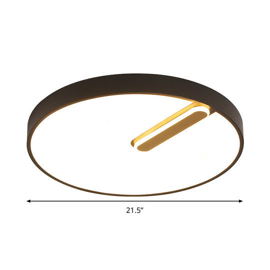 Minimalist Round Ceiling Light With Led & Remote - Black/White Acrylic 18/21.5 Wide Warm/White