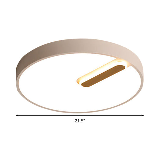 Minimalist Round Ceiling Light With Led & Remote - Black/White Acrylic 18/21.5 Wide Warm/White