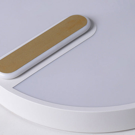 Minimalist Round Ceiling Light With Led & Remote - Black/White Acrylic 18’/21.5’ Wide