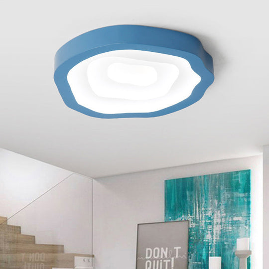 Contemporary Cloud Led Flushmount Ceiling Light Fixture In Black/Yellow/Blue - Warm/White Options