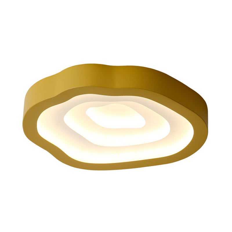 Contemporary Cloud Led Flushmount Ceiling Light Fixture In Black/Yellow/Blue - Warm/White Options
