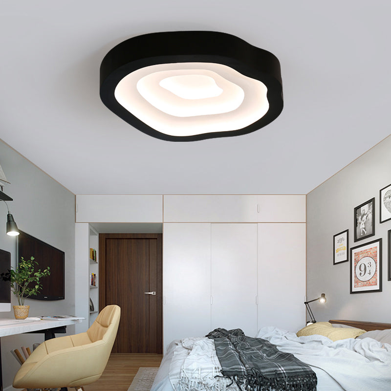 Contemporary Cloud Led Flushmount Ceiling Light Fixture In Black/Yellow/Blue - Warm/White Options