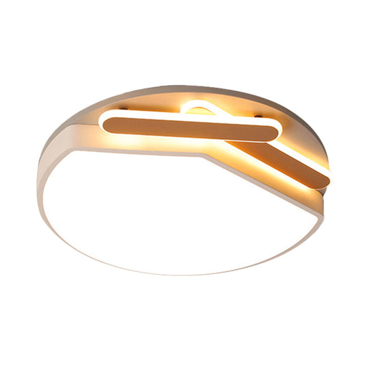 Contemporary Round Metal Ceiling Mounted Fixture: Gold/Black & White Led Light (16.5/20.5) -