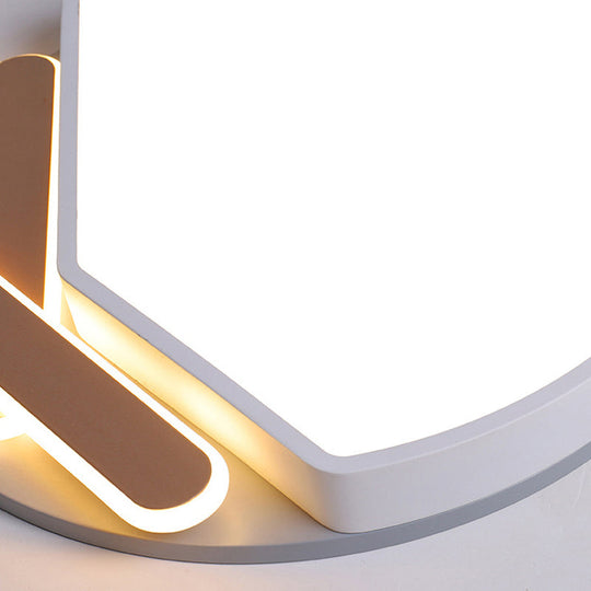 Contemporary Round Metal Ceiling Mounted Fixture: Gold/Black & White Led Light (16.5’/20.5’) -