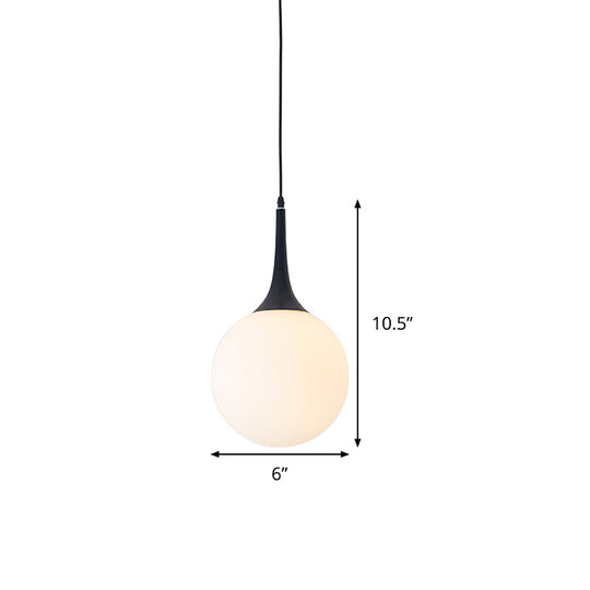 Postmodern White Glass Sphere Ceiling Light Pendant - 1 Head 6’/8’/12’ Wide