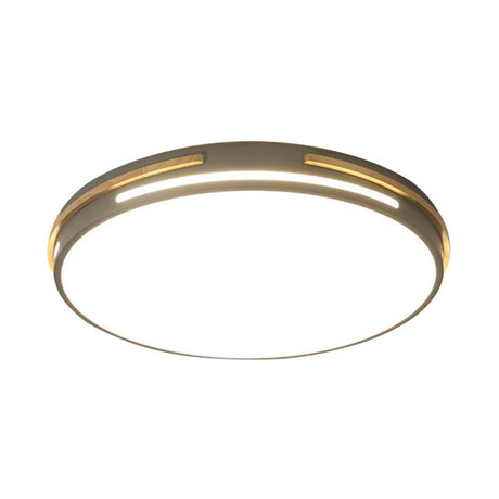 Macaron Metal Led Round Flushmount Ceiling Light Fixture - Grey/White/Green Warm/White 16.5/20.5