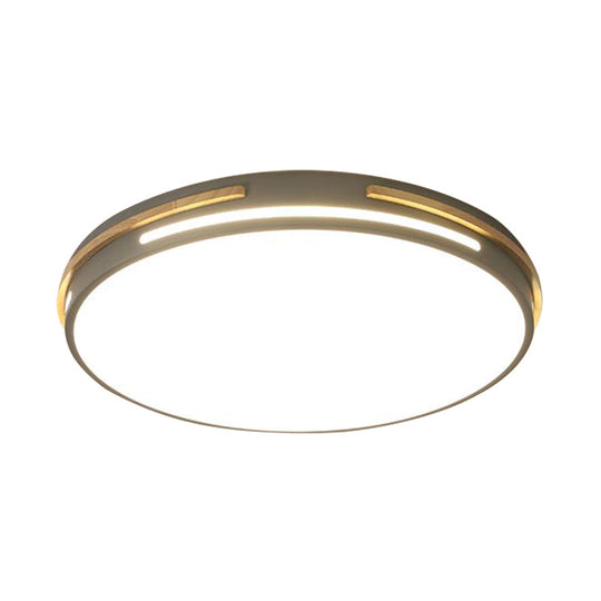 Macaron Metal Led Round Flushmount Ceiling Light Fixture - Grey/White/Green Warm/White 16.5/20.5