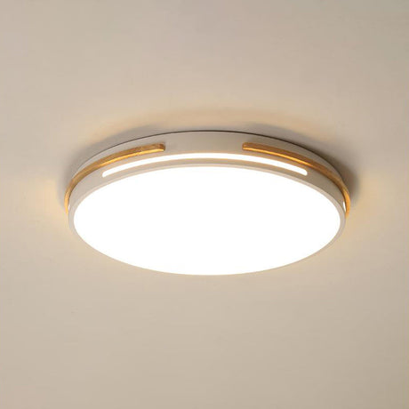 Macaron Metal Led Round Flushmount Ceiling Light Fixture - Grey/White/Green Warm/White 16.5/20.5