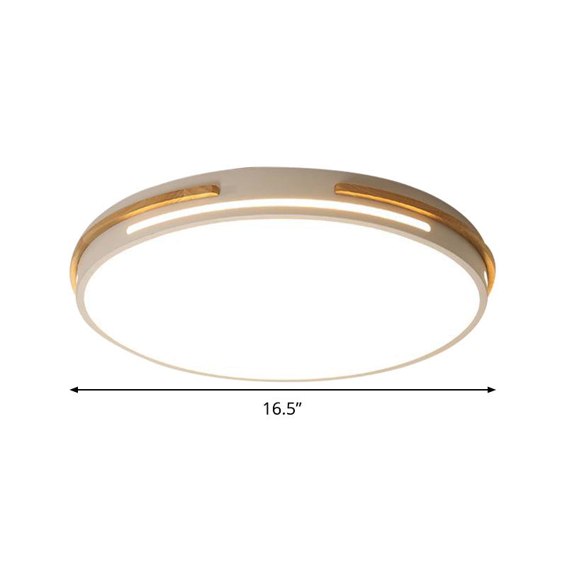 Macaron Metal Led Round Flushmount Ceiling Light Fixture - Grey/White/Green Warm/White