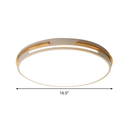 Macaron Metal Led Round Flushmount Ceiling Light Fixture - Grey/White/Green Warm/White 16.5/20.5