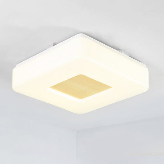 Modern Square Flush Mount Led Ceiling Light In Warm/White - Wide Acrylic Fixture 8’/14.5’/18.5