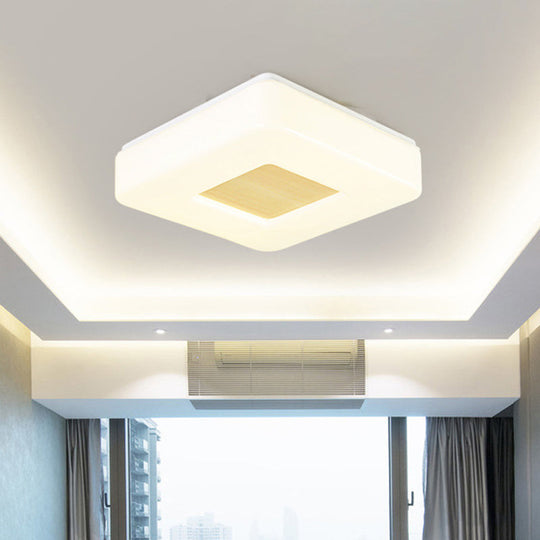 Modern Square Flush Mount Led Ceiling Light In Warm/White - Wide Acrylic Fixture 8’/14.5’/18.5