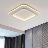 Minimalist White Square Flush Mount Led Ceiling Light Fixture - 18/21.5 Acrylic With Warm/White / 18