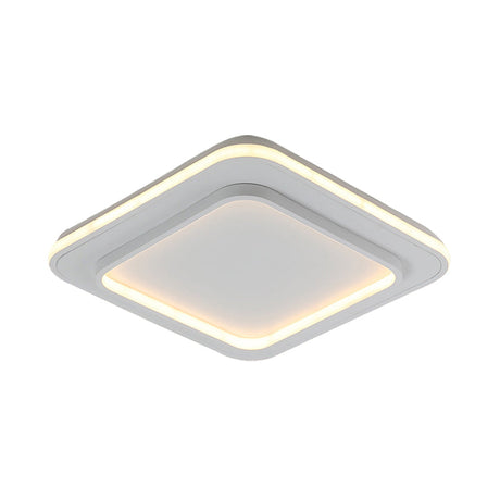 Minimalist White Square Flush Mount Led Ceiling Light Fixture - 18/21.5 Acrylic With Warm/White