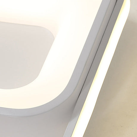 Minimalist Led Ceiling Light Square Metal Fixture With Stepless Dimming And Remote Control In