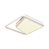 16/19.5 Metal Square Ceiling Mount Light Fixture - Contemporary Black/White Flush In Warm/White/3