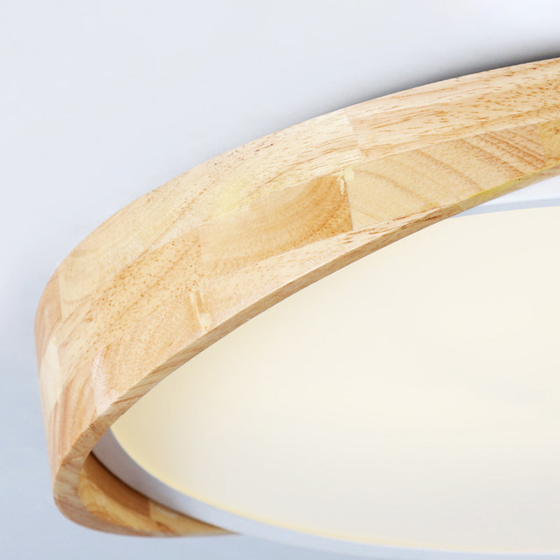 Metal Round Flushmount Macaron Led Ceiling Lamp In Warm/White Light - White Finish