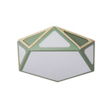 Modern Geometric Flush Light: Acrylic White/Pink/Yellow Led Ceiling Fixture Warm/White Light 16/19.5