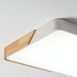 Modern Metal Flush Light: Rectangle Macaron Led Ceiling Fixture (White/Pink) With Acrylic Diffuser
