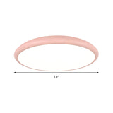 Modern Pink Led Ceiling Mounted Fixture Round Acrylic Flush Mount Light In Warm & White 15/18/22