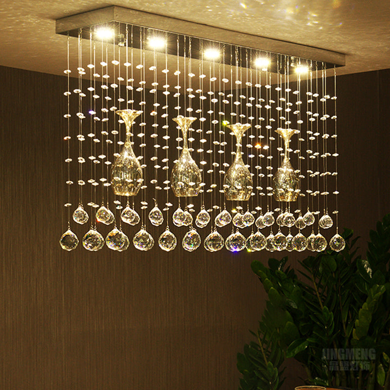 Contemporary Crystal Led Ceiling Mount Light With Chrome Finish In 3 Sizes / 31.5