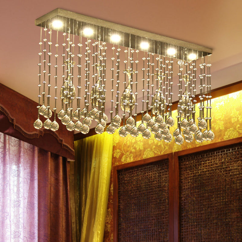 Contemporary Crystal Led Ceiling Mount Light With Chrome Finish In 3 Sizes / 39