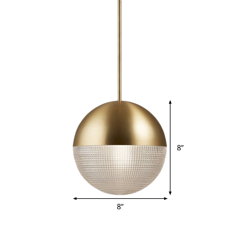 Contemporary Black/Gold Prismatic Glass Ball Pendant Light - Perfect For Bedroom