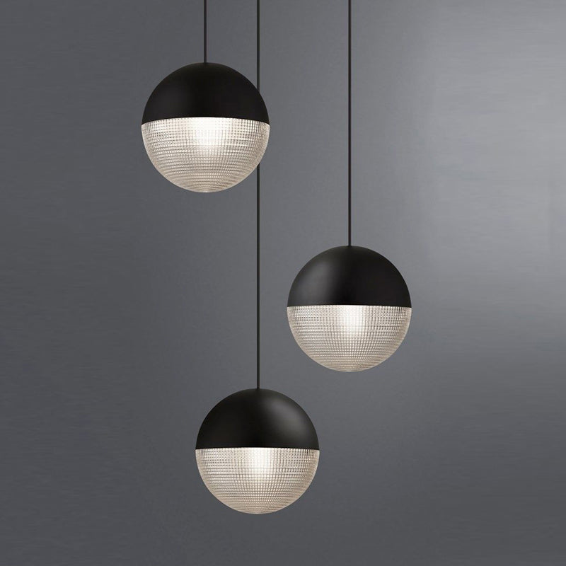 Contemporary Black/Gold Prismatic Glass Ball Pendant Light - Perfect For Bedroom