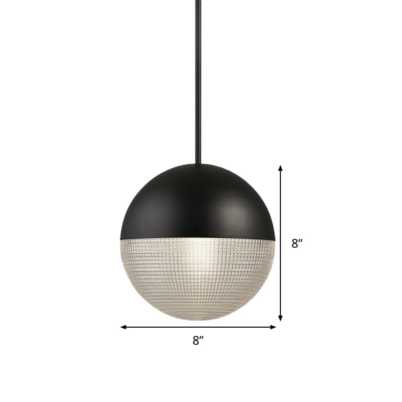 Contemporary Clear Prismatic Glass Ball Hanging Lamp - 1-Bulb Pendant Ceiling Light Black/Gold