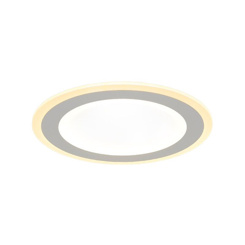 Minimalist Round Flush Mount Led Ceiling Light - Super Thin White Acrylic Warm/White 16’/20.5’