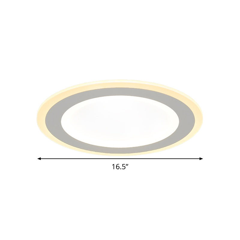 Minimalist Round Flush Mount Led Ceiling Light - Super Thin White Acrylic Warm/White 16’/20.5’