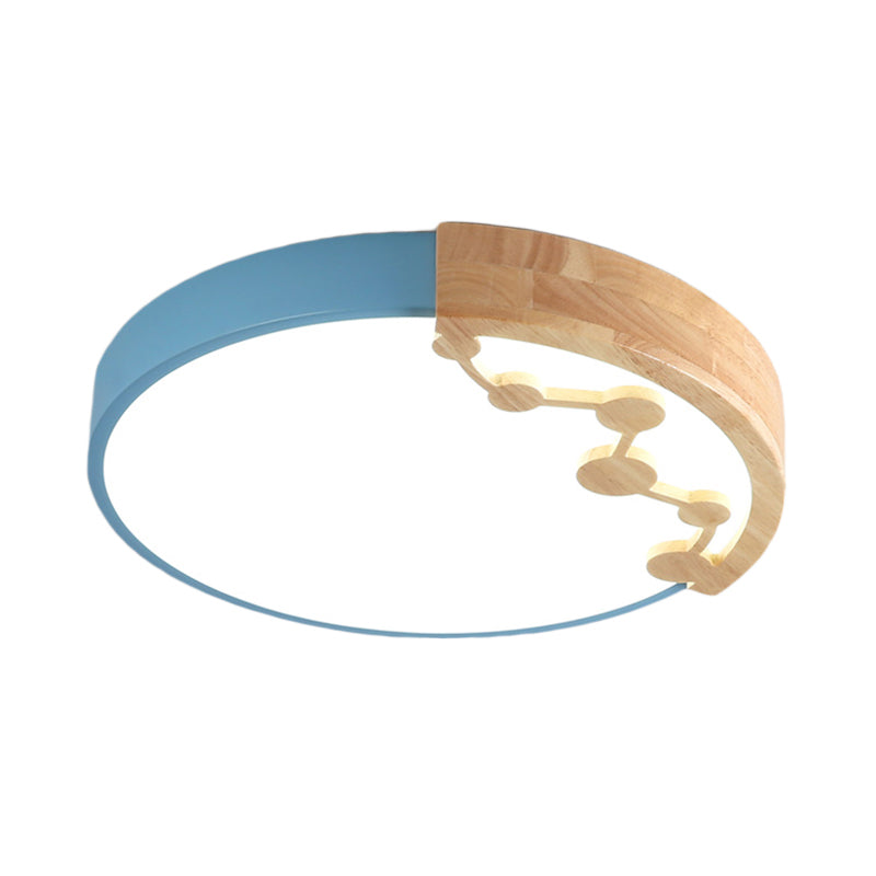 16’/19.5’ W Led Living Room Ceiling Light With Pink/Yellow/Blue Metal Shade In Warm/White