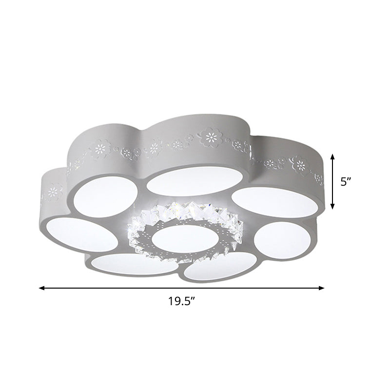 Modern Flower Flush Mount Lamp: Stylish Metallic Led Ceiling Light In Warm/White Stepless Dimming &