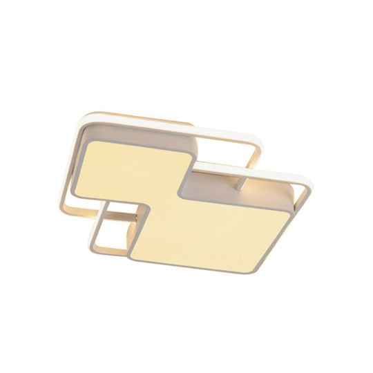 Modern Geometric Led Flush Mount Lamp In Black/White - 18’/21.5’ W Silica Gel Close To Ceiling