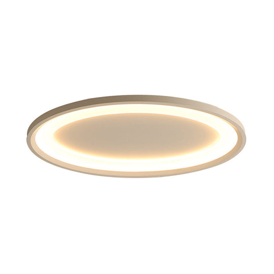 22’/26’ Nordic Slim Flush Mount Ceiling Lamp - Matte White Oval Warm/White Light Stepless