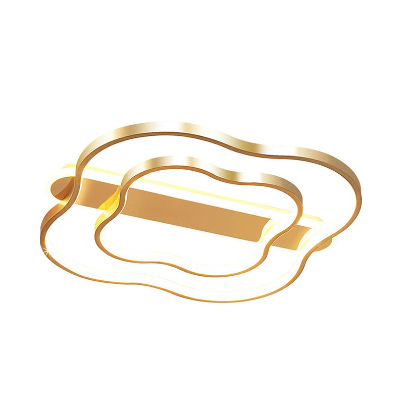 Nordic Led Gold Floral Ceiling Light - Elegant Flush Mount Lamp (21’/25.5’) - Warm/White Light