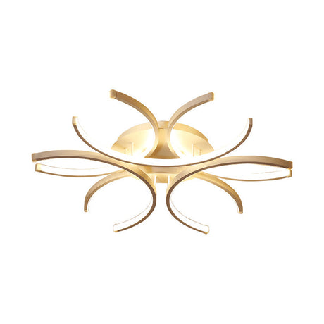 23.5’/31.5’ W Curved Led Semi Flush Mount Lamp – Modern Acrylic Lighting For Close To Ceiling