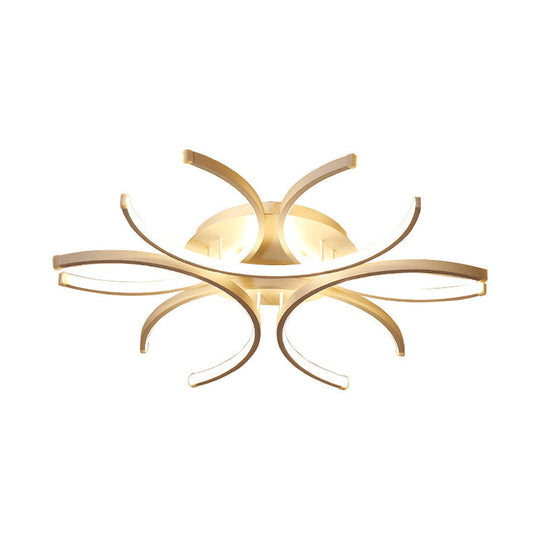 23.5’/31.5’ W Curved Led Semi Flush Mount Lamp – Modern Acrylic Lighting For Close To Ceiling