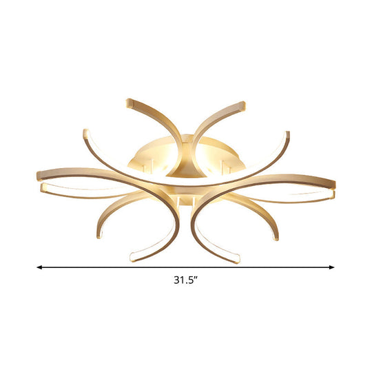 23.5’/31.5’ W Curved Led Semi Flush Mount Lamp – Modern Acrylic Lighting For Close To Ceiling