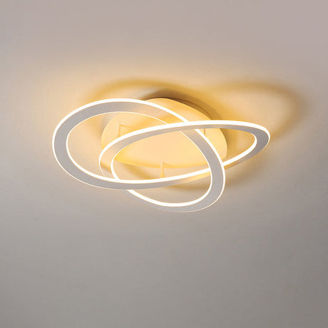 Semi Flush Mount Led Bedroom Ceiling Light With Acrylic Shade - White/Gold Finish Warm/White