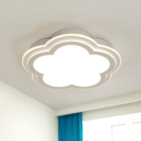 Simple Cloud Shade Led Ceiling Light - White Acrylic Flush Mount Lamp (16/19.5/23.5) Warm/White