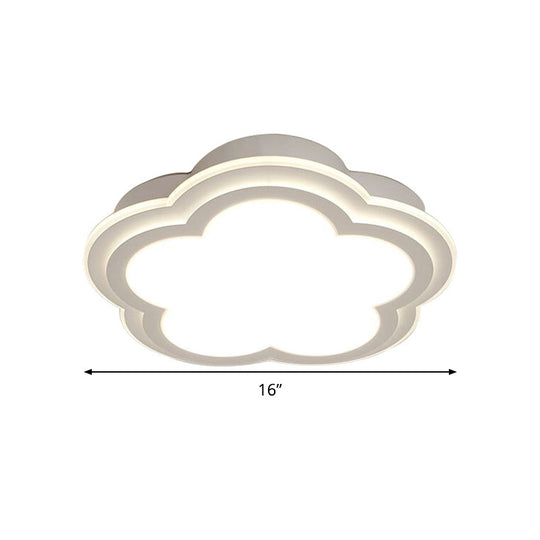 Simple Cloud Shade Led Ceiling Light - White Acrylic Flush Mount Lamp (16’/19.5’/23.5’) Warm/White