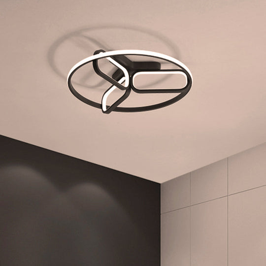 Modern Acrylic Circular Flush Light: 18’/21.5’ Wide Led Bedroom Ceiling Mount Lamp In